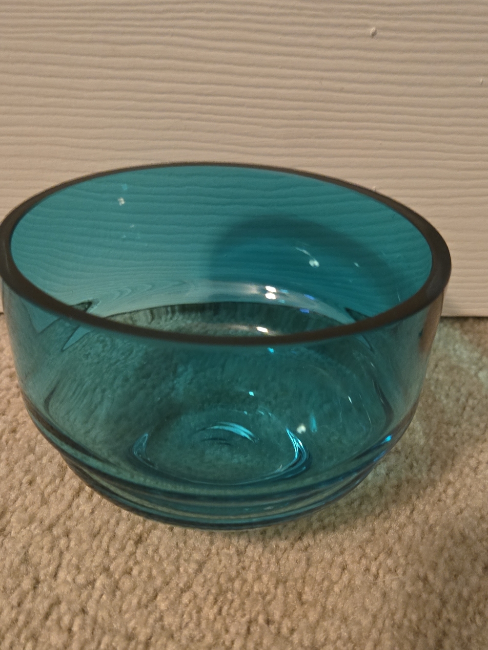 Blue Glass Decorative Bowl - Brand, 4 Inches High. No Scratches Or Chips.